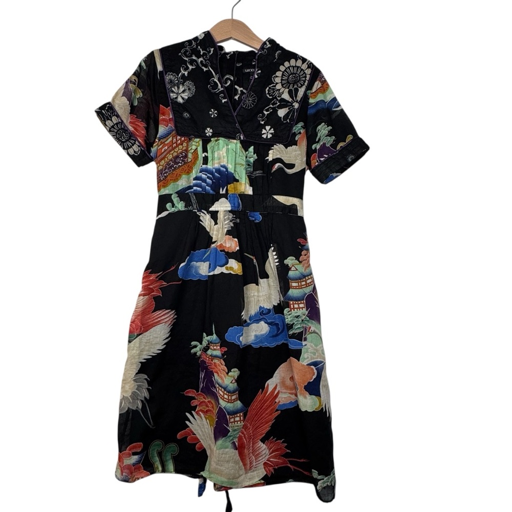 Lucky Brand Girl’s Japanese Print Dress - 100% Cotton - Size 10